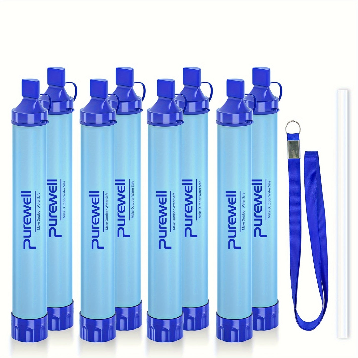 8PCS Outdoor Water Filter Straws For Emergency Survival Gear