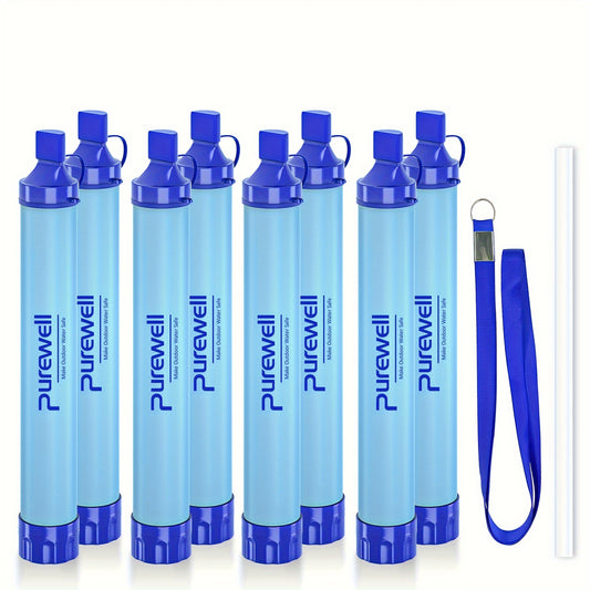 8PCS Outdoor Water Filter Straws For Emergency Survival Gear