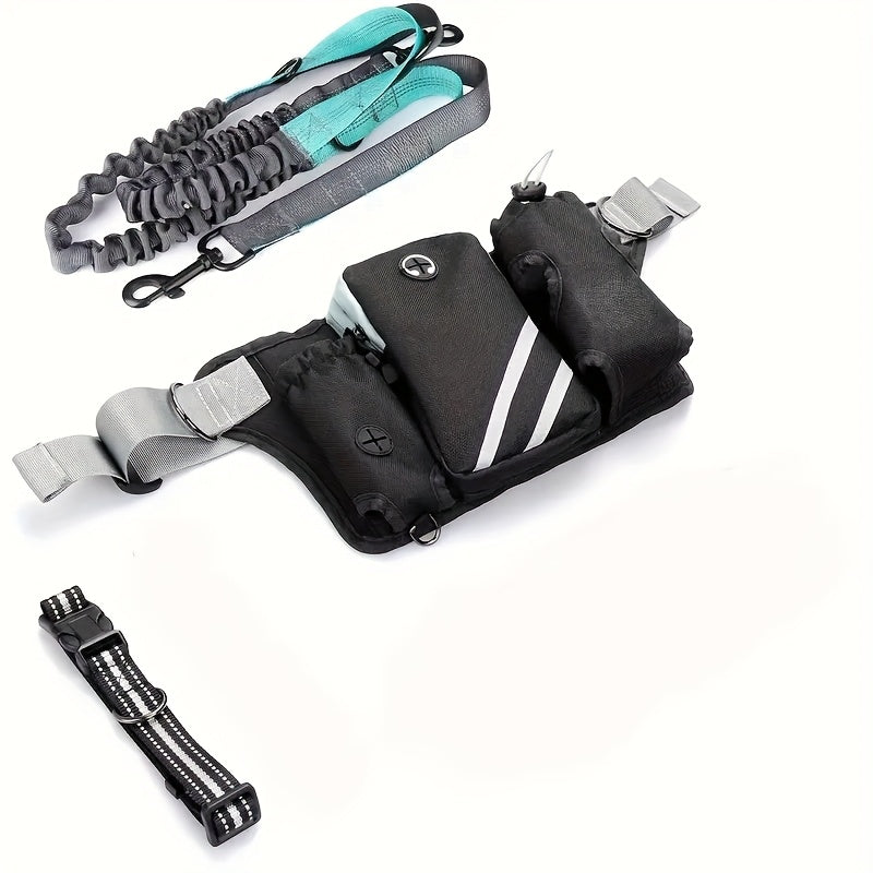 Extendable Hands Free Dog Leash Set With Pocket Waist Pack
