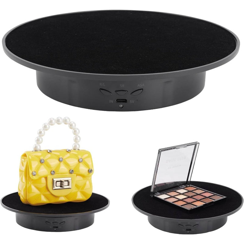 Motorized Rotating Display Stand 360 Turntable Velvet Top