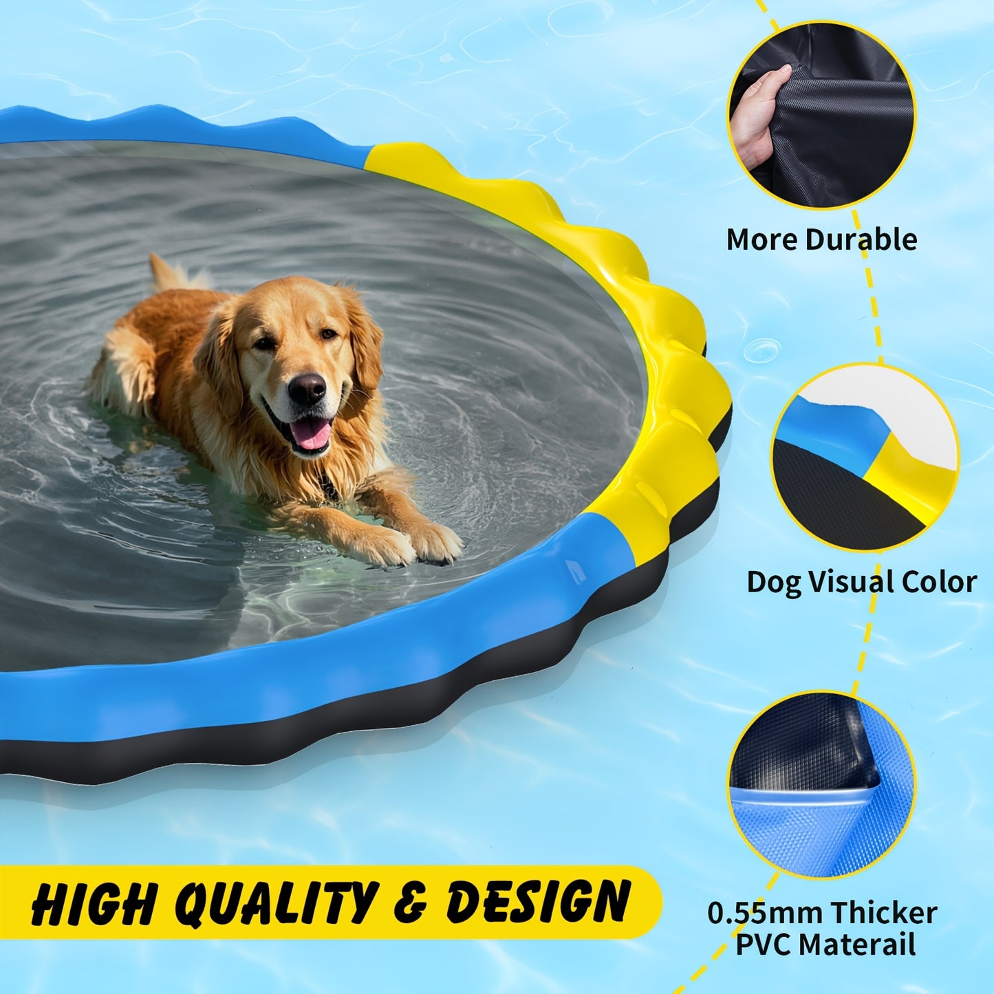 Heavy Duty Non-Slip Splash Pad for Kids and Dogs