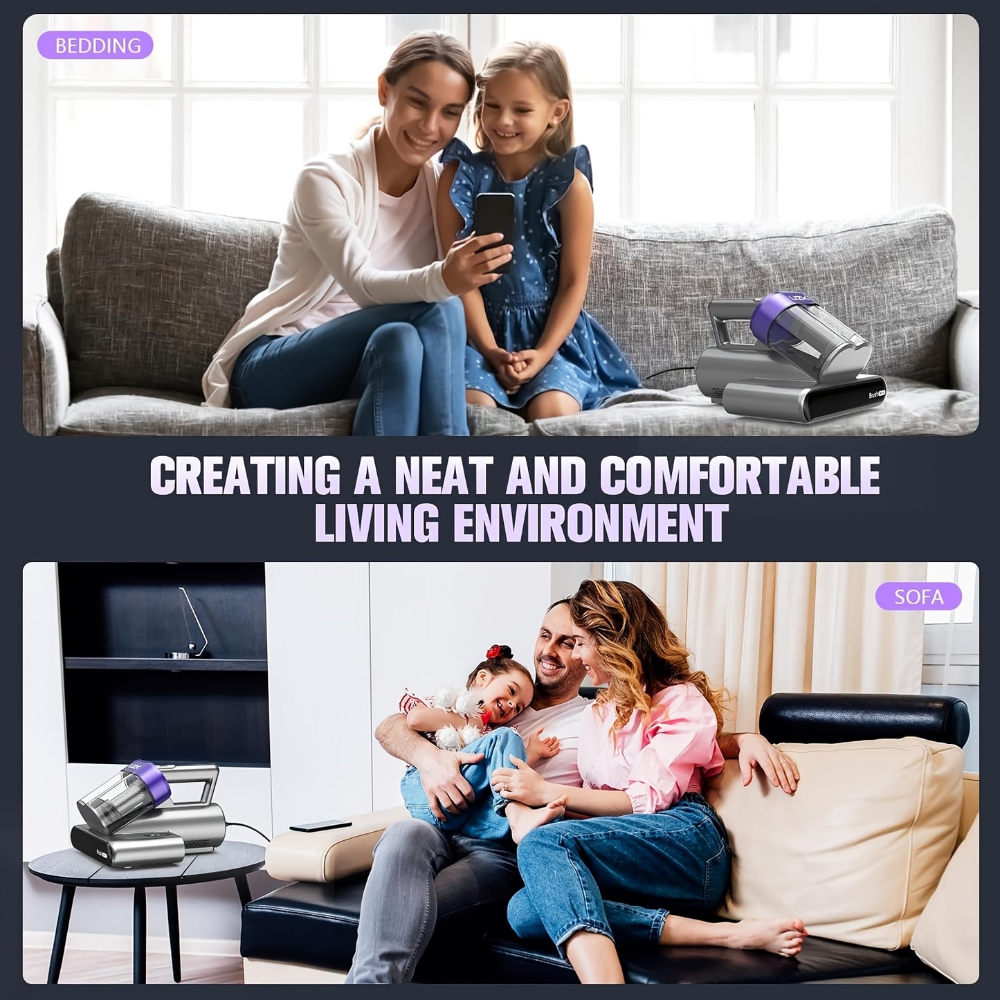 Powerful Handheld Mattress Vacuum Cleaner with UV-C Technology