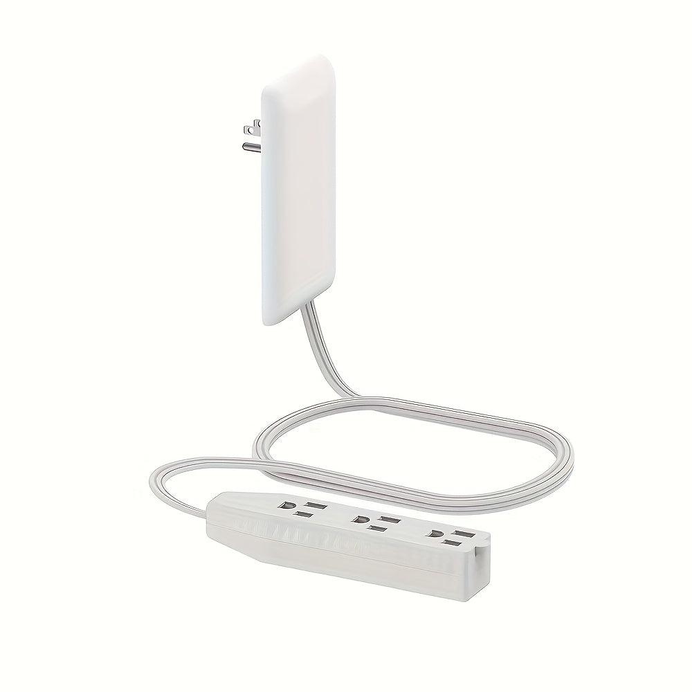 Three Outlet Power Strip With Flat Extension Cord Indoor