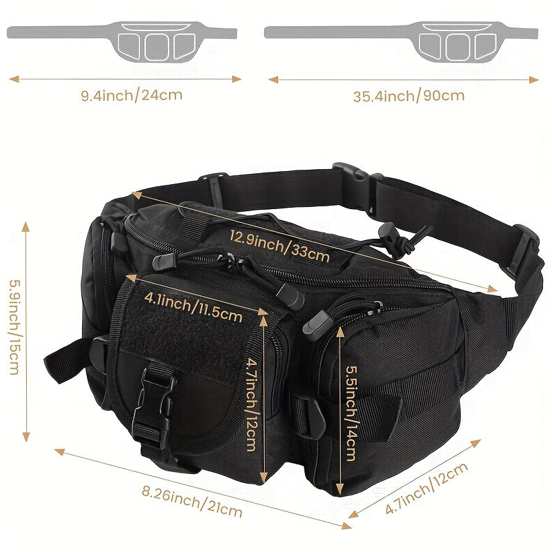 Oxford Cloth Waist Pack With Adjustable Strap And Zipper
