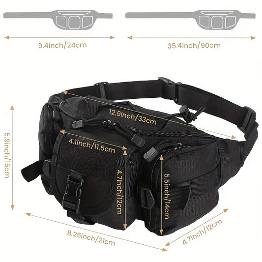Oxford Cloth Waist Pack With Adjustable Strap And Zipper