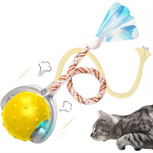 Motion Activated Rolling Ball Cat Toy With LED Lights