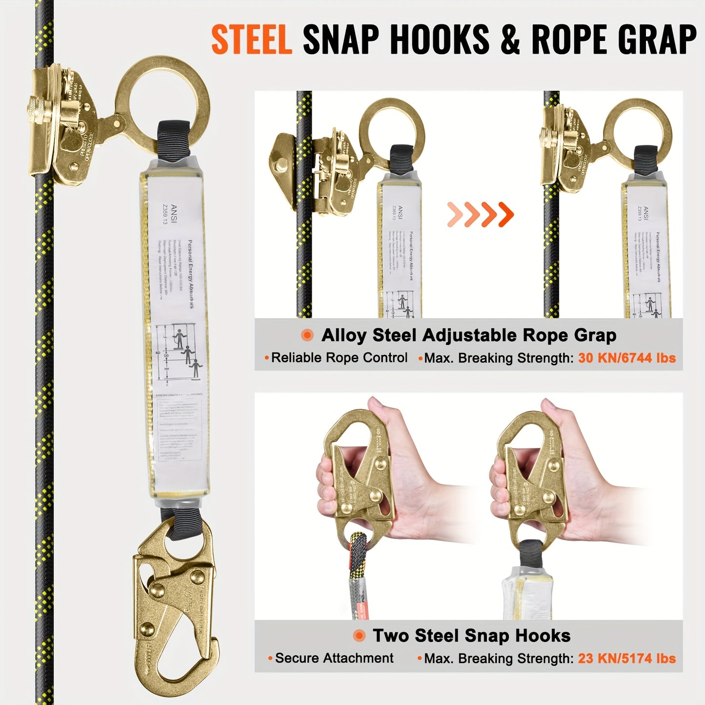 High Strength Climbing Rope For Rock Climbing Safety Gear