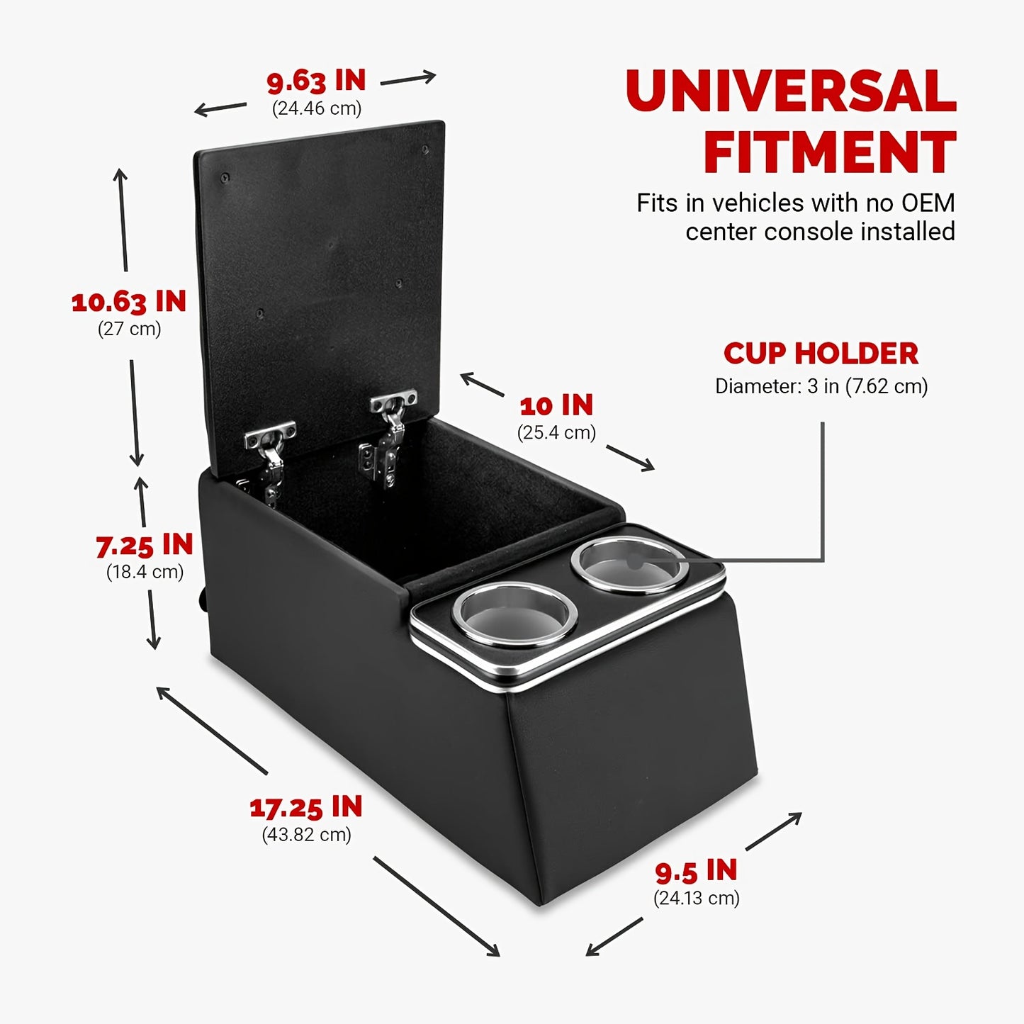 Center Console Organizer With Cup Holders And Storage
