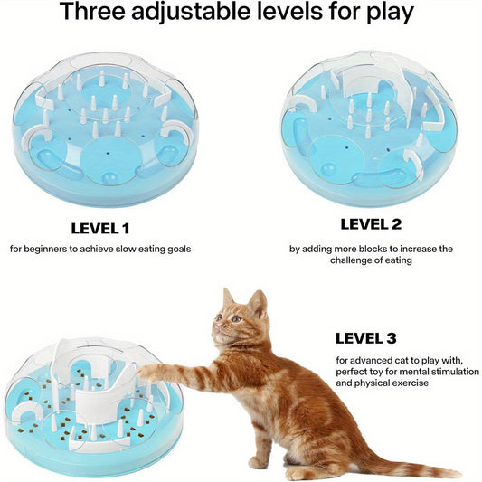 Interactive Cat Puzzle Feeder With 3 Adjustable Levels