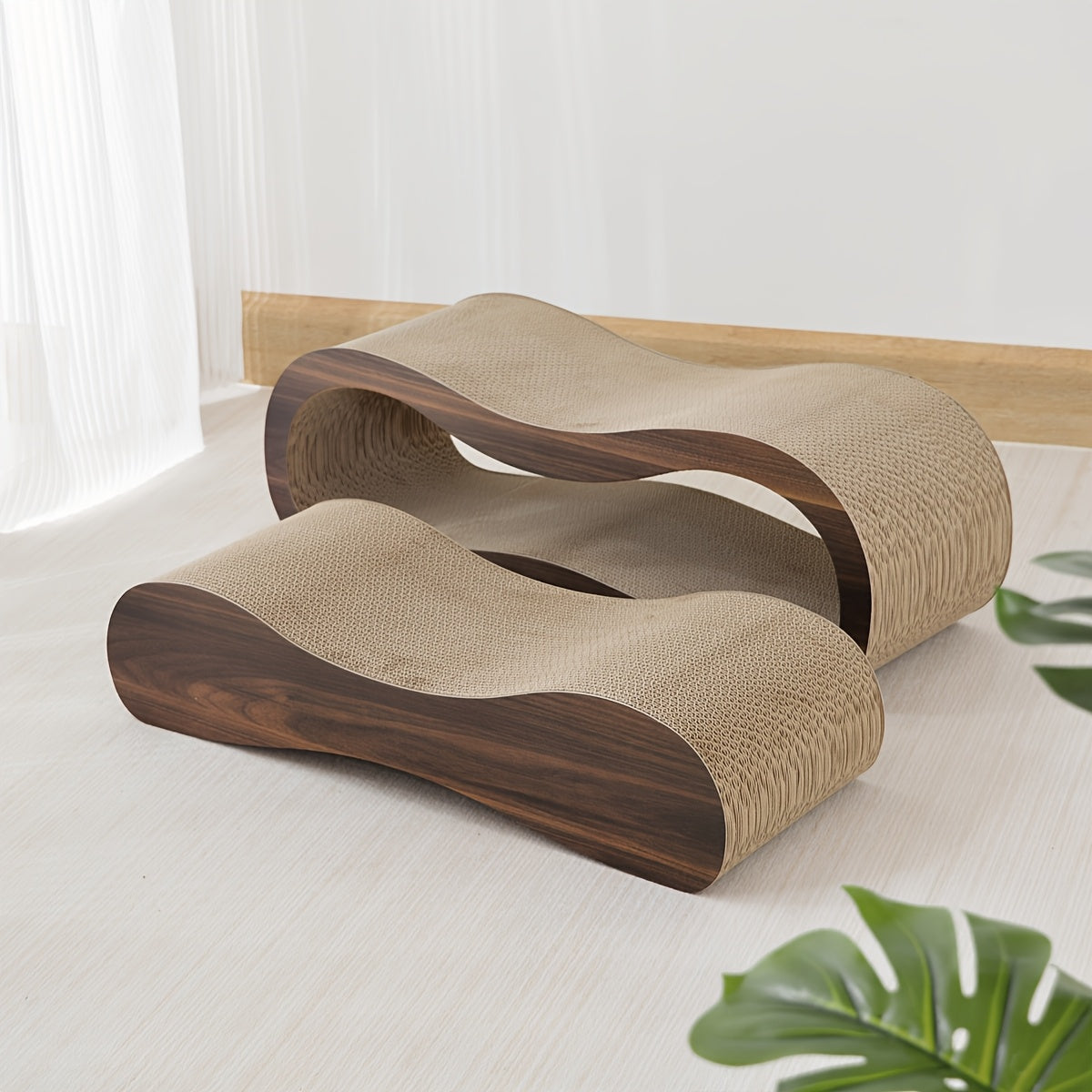 Durable Cat Scratching Board And Resting Bed Two Piece Set