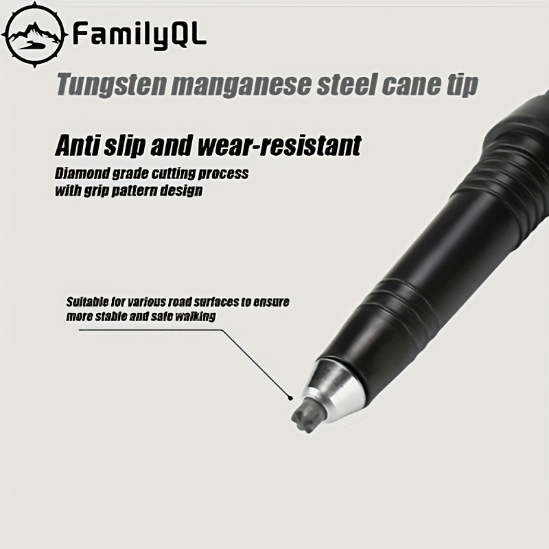 FamilyQL Carbon Fiber Folding Hiking Cane with Quick Lock