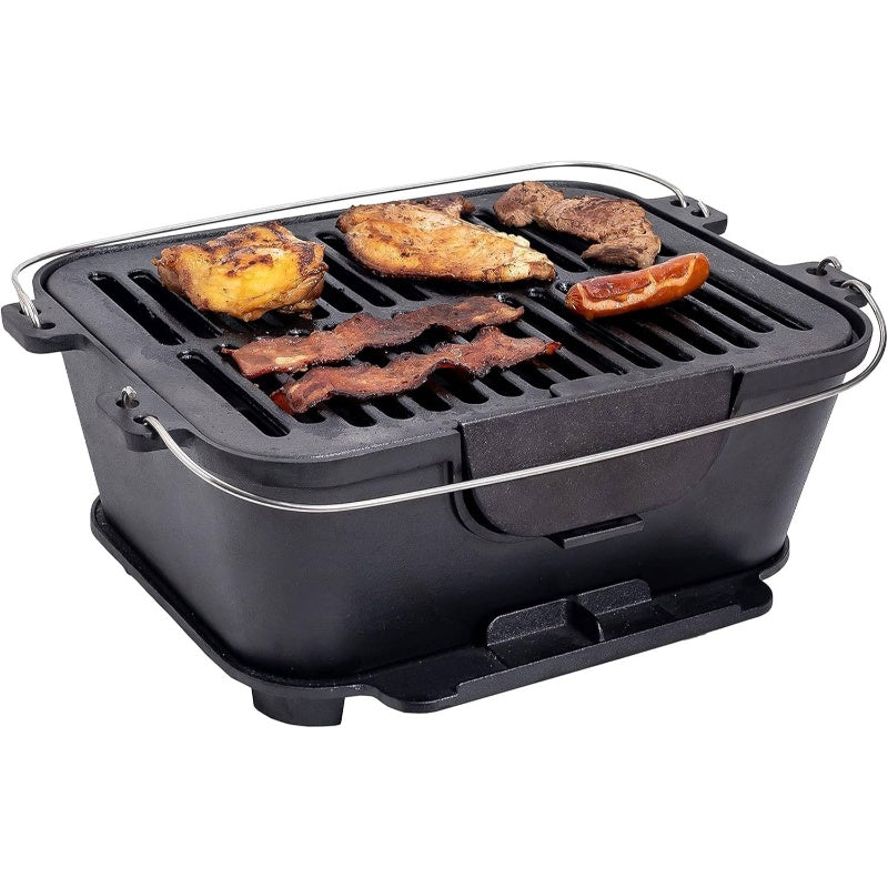 Heavy Duty Preseasoned Cast Iron Grill Indoor Outdoor