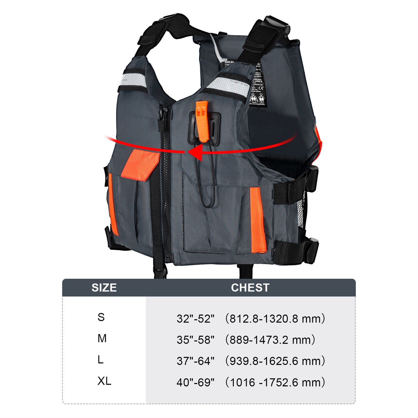 Vevor Watersports Life Vest PFD 80N Buoyancy Jacket