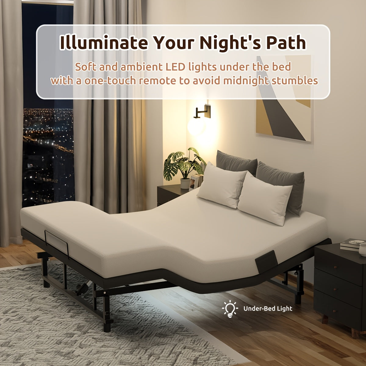 Adjustable Bed Frame Base Wireless Remote Zero Gravity USB