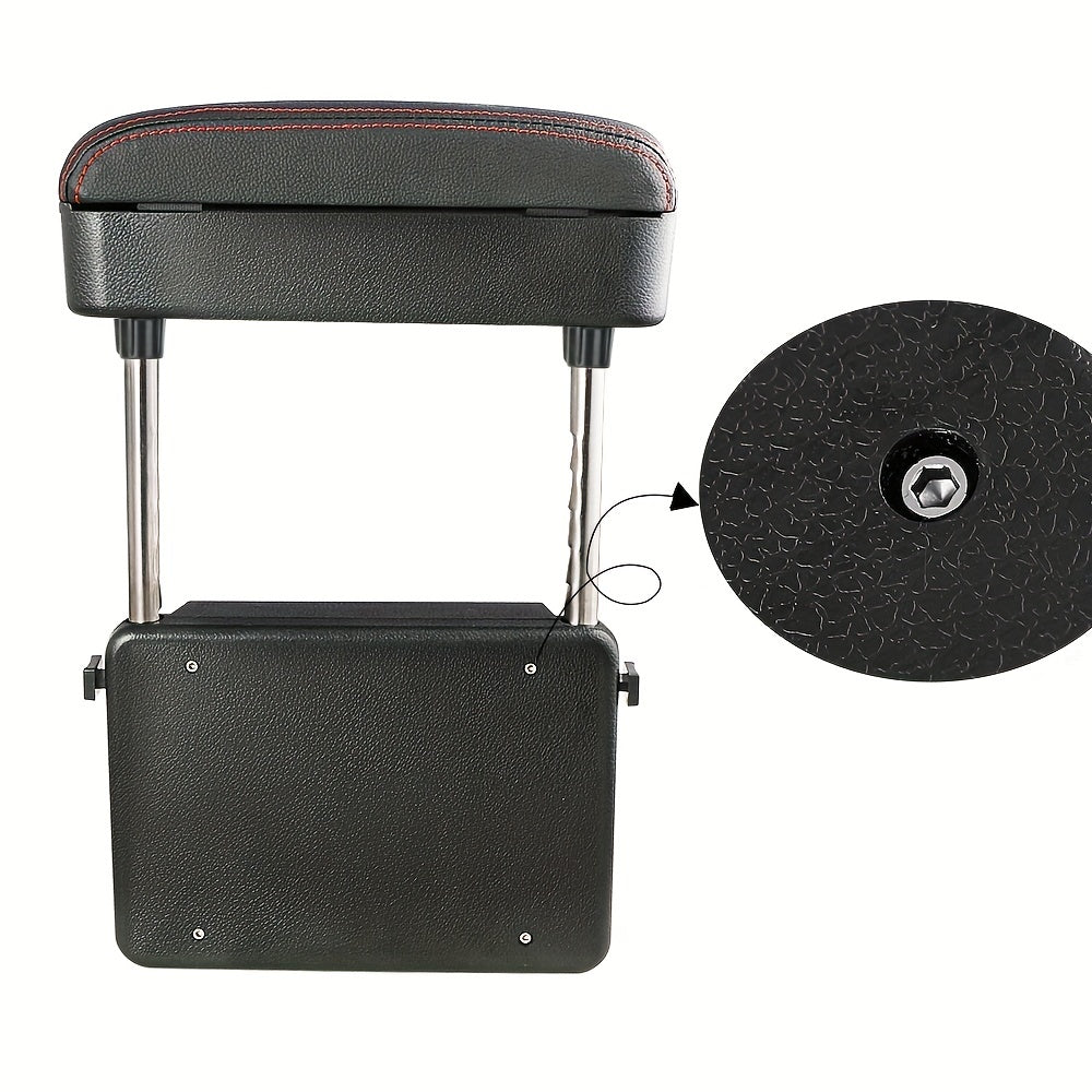 Adjustable Car Armrest Cushion with Storage Box Organizer