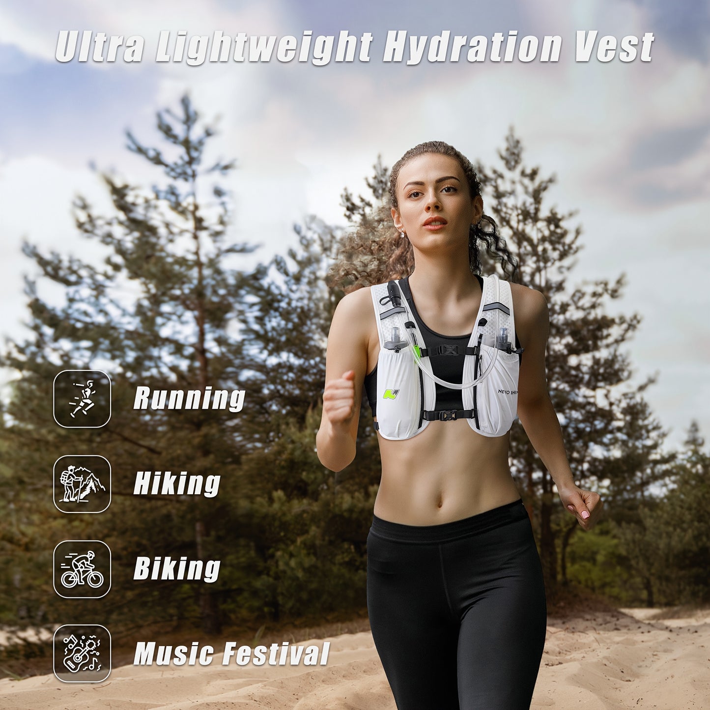Hydration Running Vest With Water Bladder Lightweight Pack