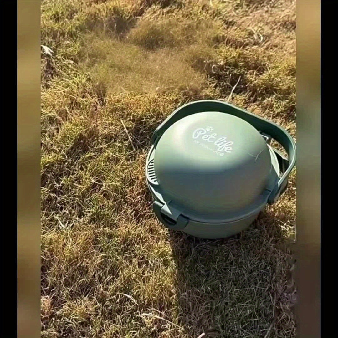Portable Foldable Pet Travel Bowl With Secure Lid Design