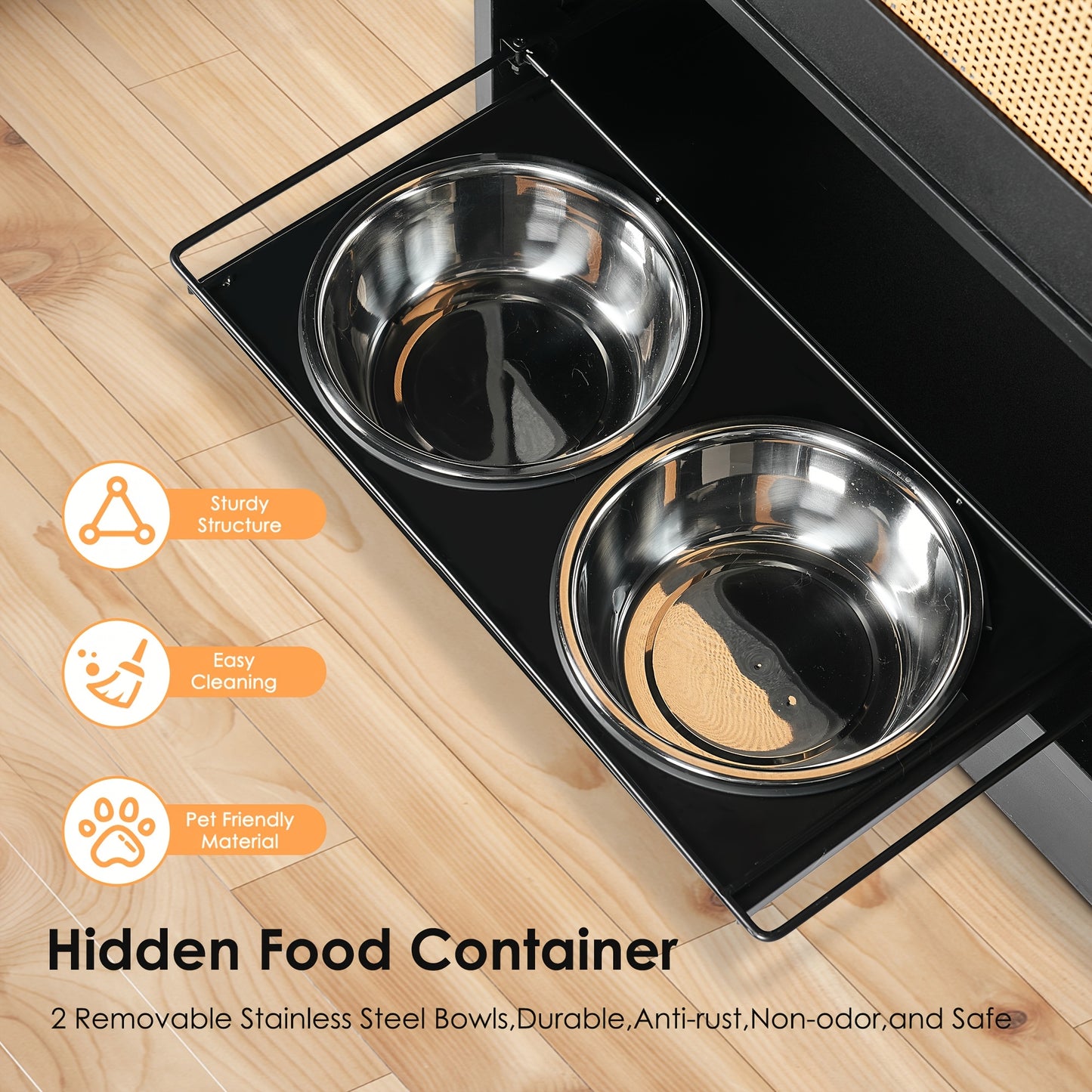 All In One Pet Feeding Station With Storage Cabinet
