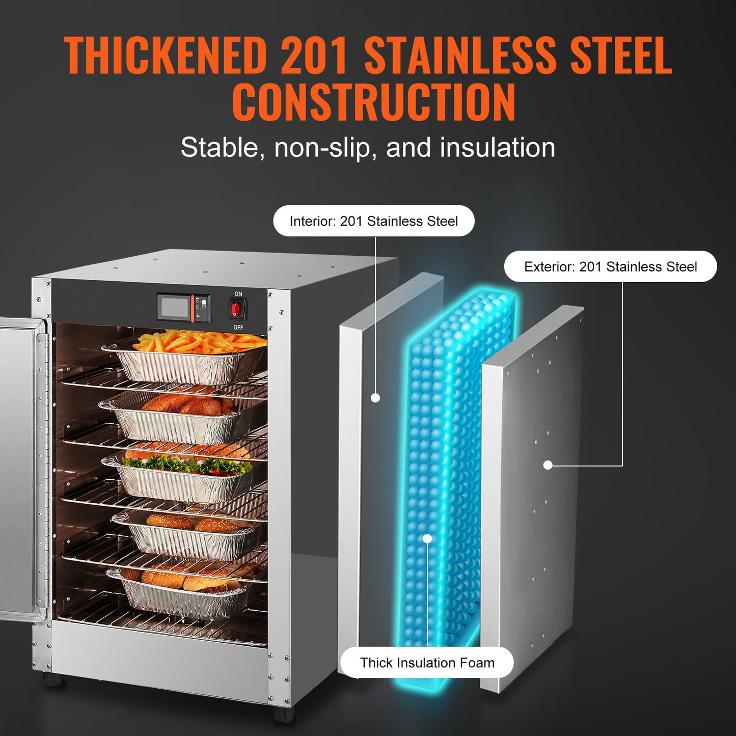 Hot Box Food Warmer 5 Tier Concession Warming Cabinet