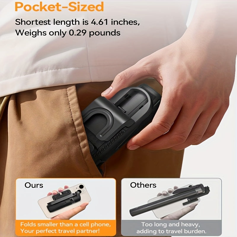 Extendable Selfie Stick With Wireless Remote Quadpod Tripod
