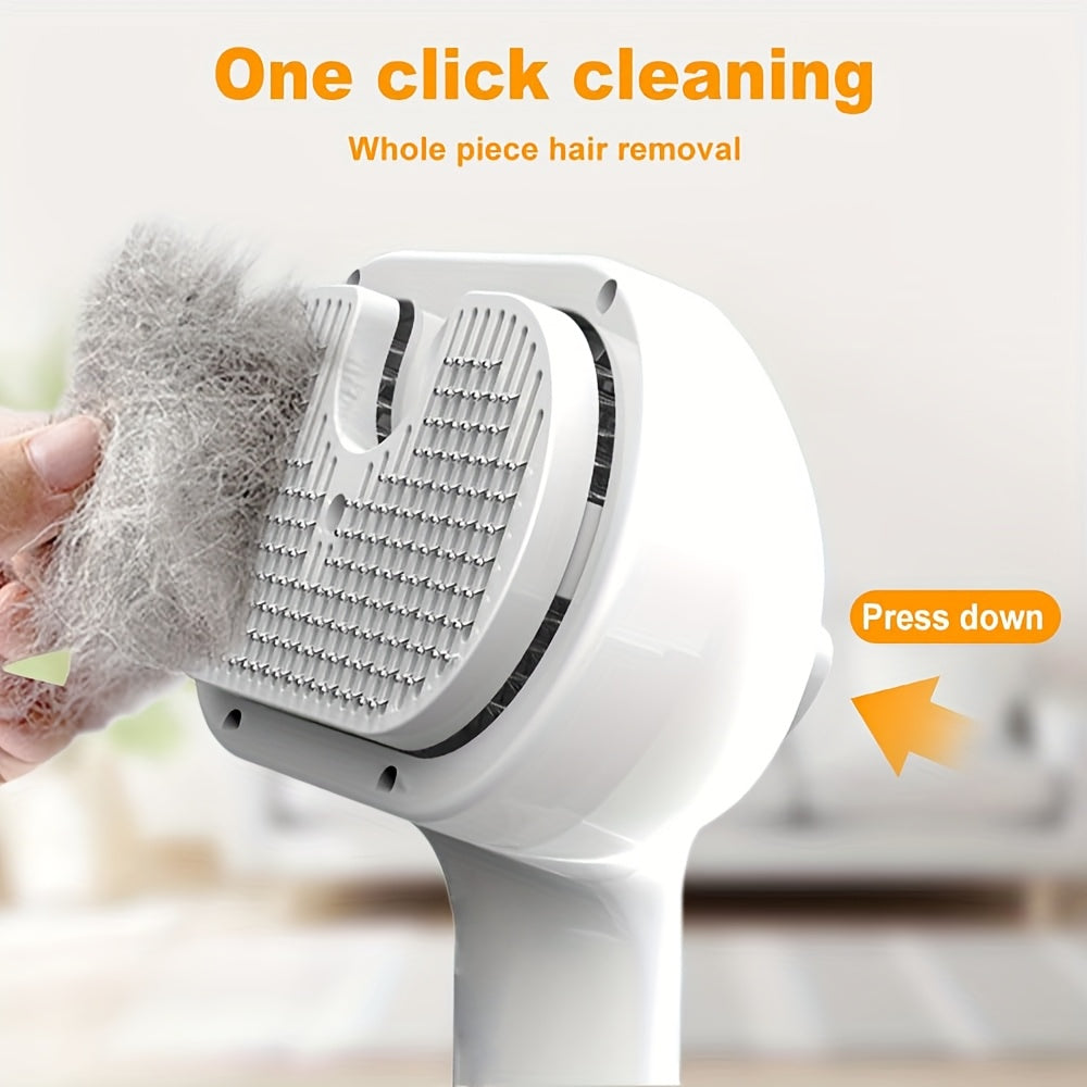 Pet Deshedding Brush 3 In 1 Self Cleaning USB Charging