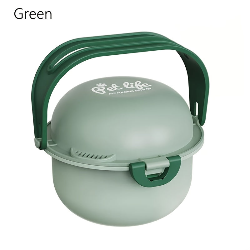 Portable Foldable Pet Travel Bowl With Secure Lid Design