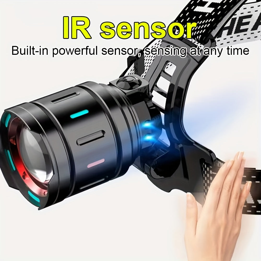 High Brightness LED Headlamp 5000 Lumen Rechargeable 3 Modes