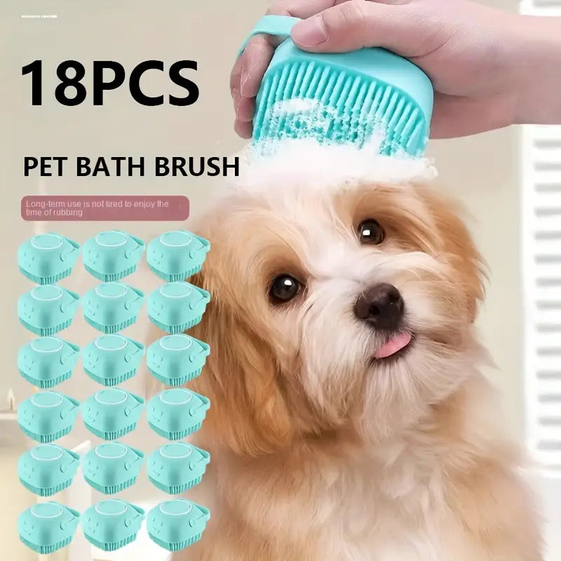 Silicone Pet Bath Brush Kit For Cat And Dog Grooming