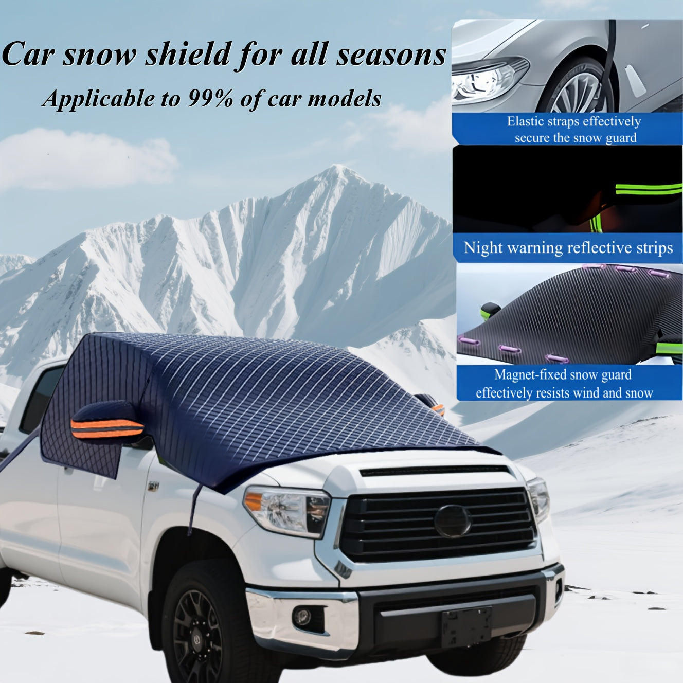 Universal Car Snow Shield Three In One Magnetic Mirror Cover