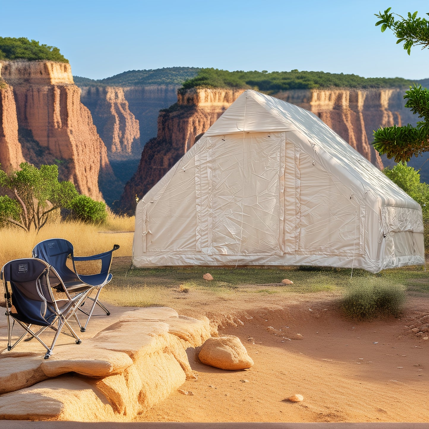 Inflatable Camping Tent With Manual Pump For Easy Waterproof Setup