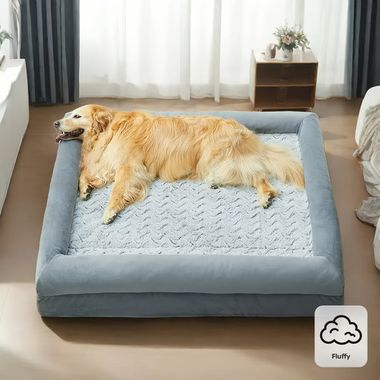 Cozy Plush Memory Foam Dog Bed With Removable Cover