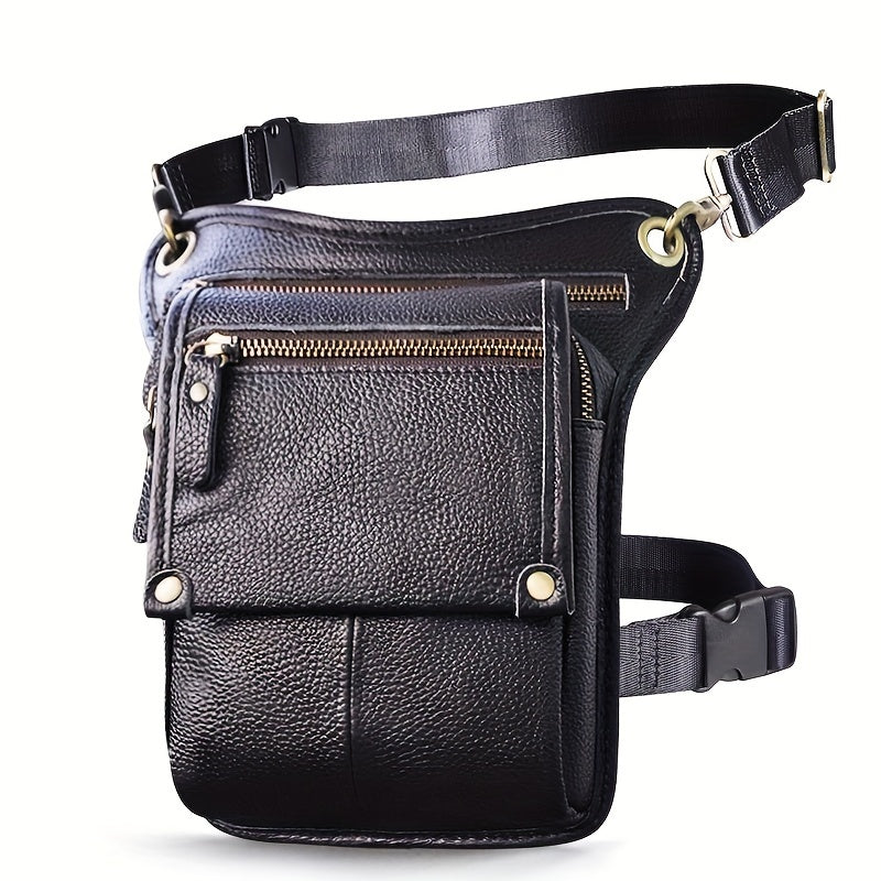 Men's Vintage Leather Sling Bag for Casual Travel