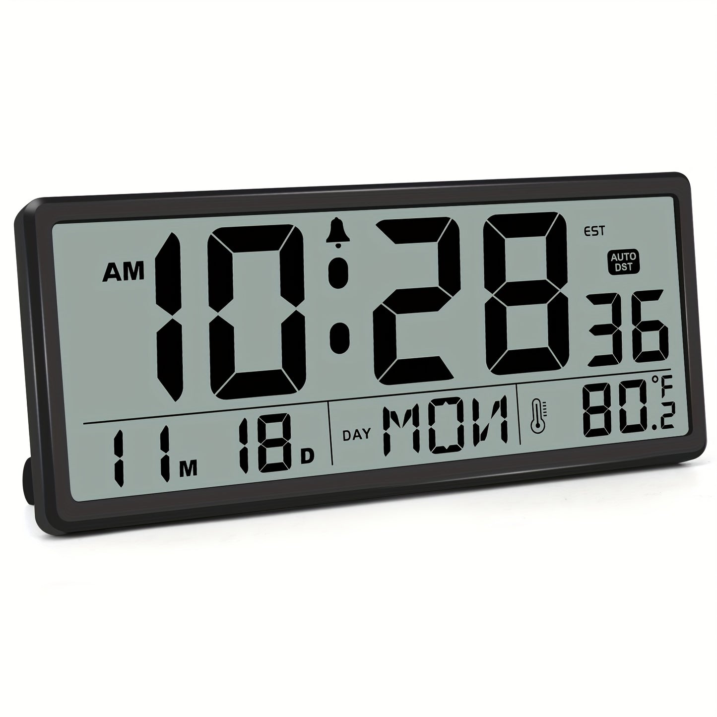 Large Display Digital Wall Clock with Temperature and Date