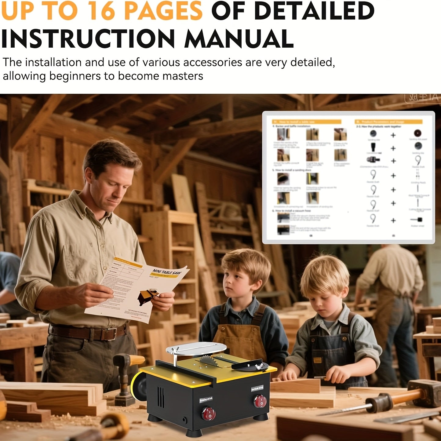 Table Saw Crafting With Dual 795 Motors 200W 12000 RPM