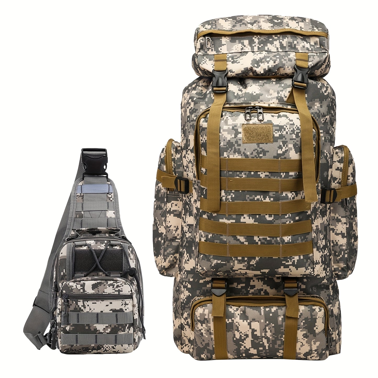 Tactical Hiking Backpack Set for Outdoor Adventures and Camping