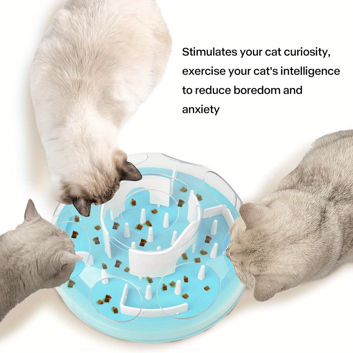 Interactive Cat Puzzle Feeder With 3 Adjustable Levels
