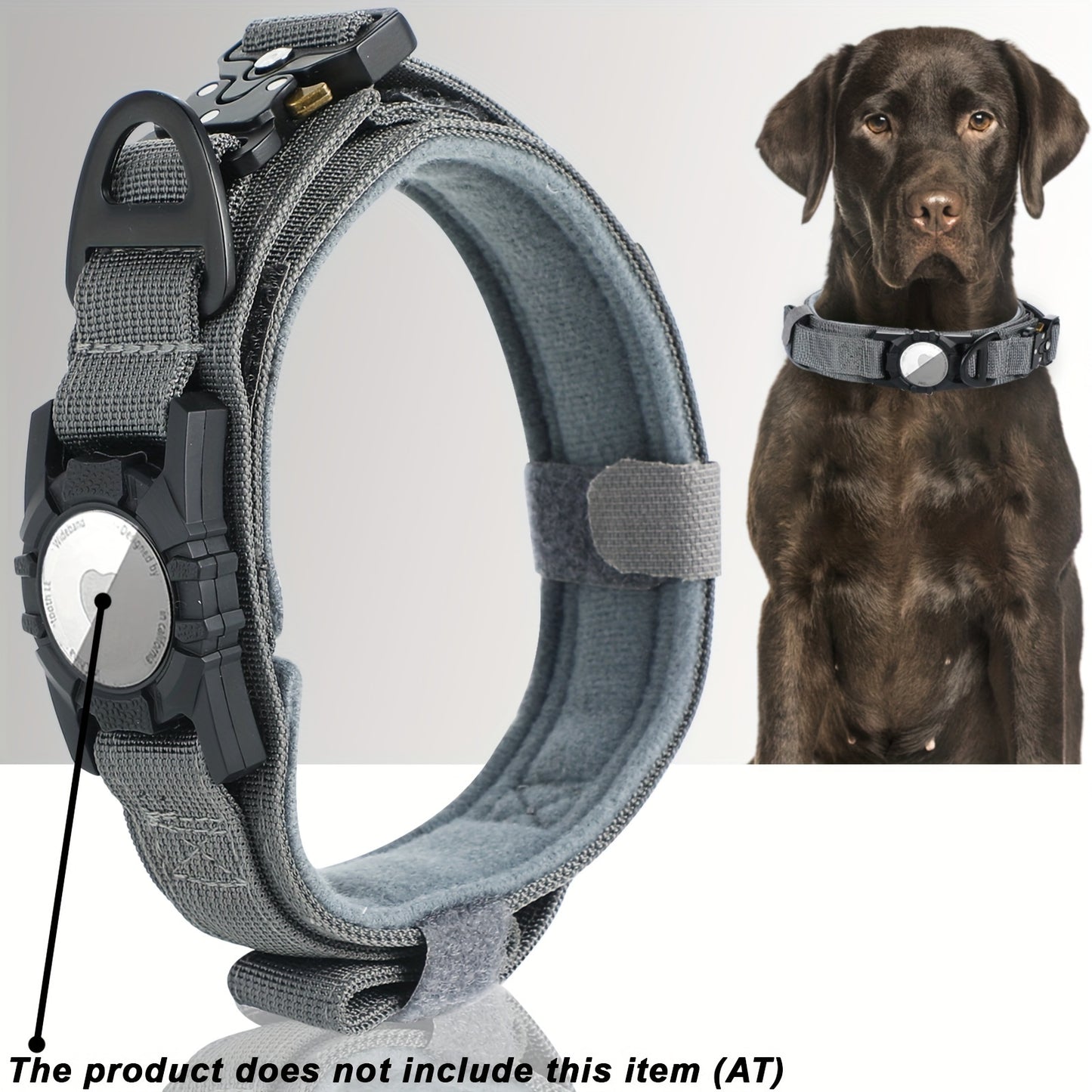 Tactical Nylon Dog Collar With GPS Holder For All Breeds