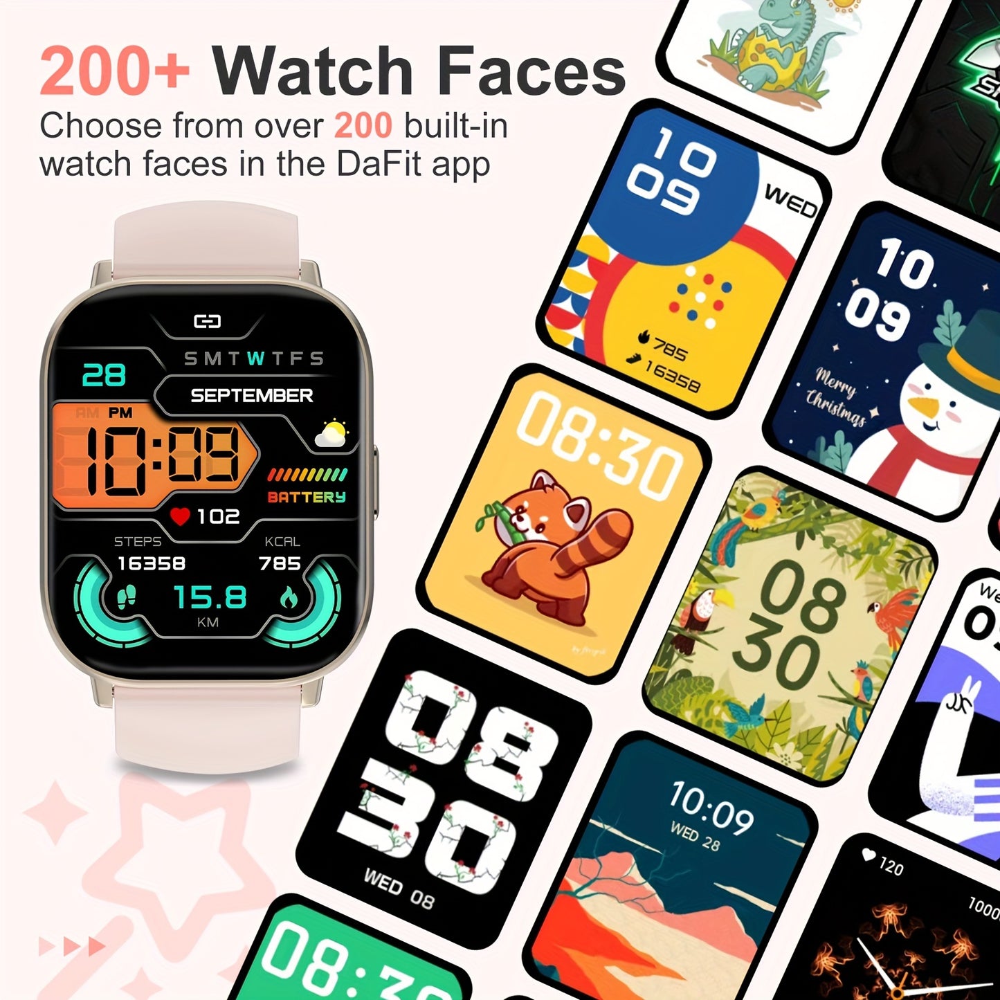 Elegant Pink Silicone Smartwatch With Touch Screen And Notifications