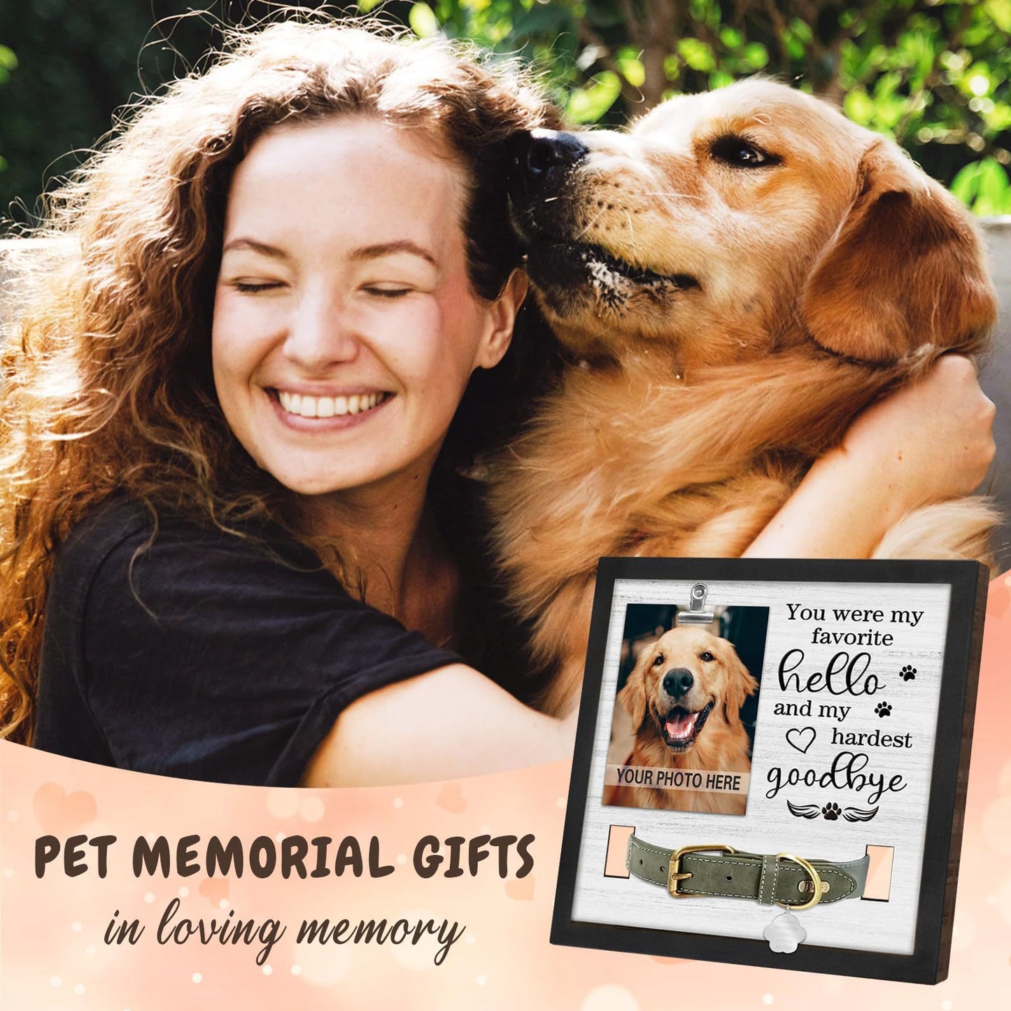 Pet Memorial Frame Stand Recycled Wood Keepsake For Dogs