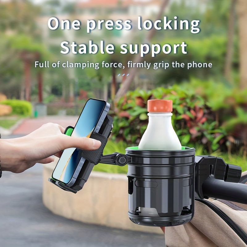 Three In One Stroller Cup Holder With Phone Mount ABS