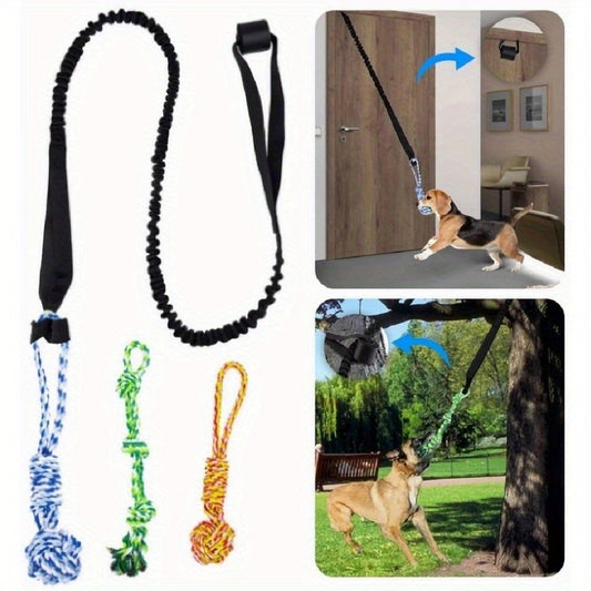 Heavy Duty Spring Pole Dog Rope Toy With Bungee System