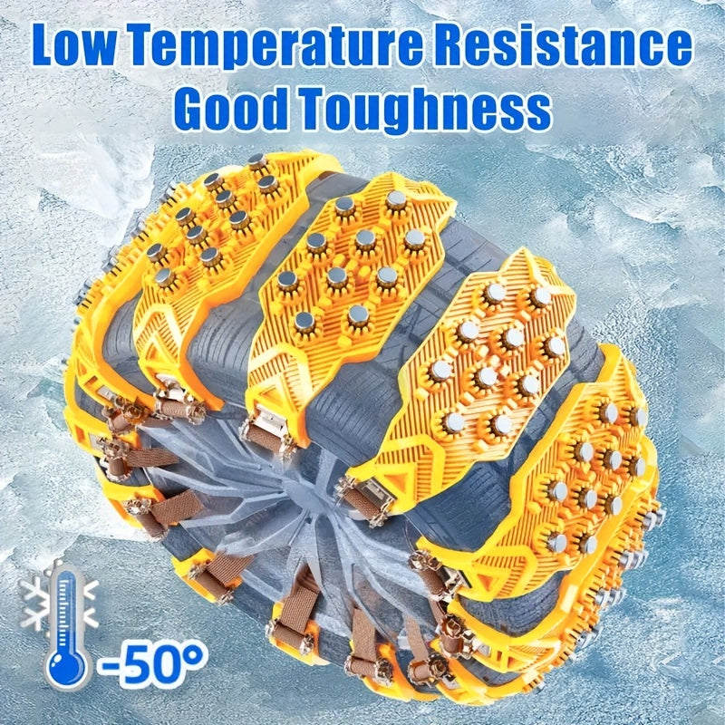 Universal Adjustable Snow Chains for Cars SUVs Sedans Pack