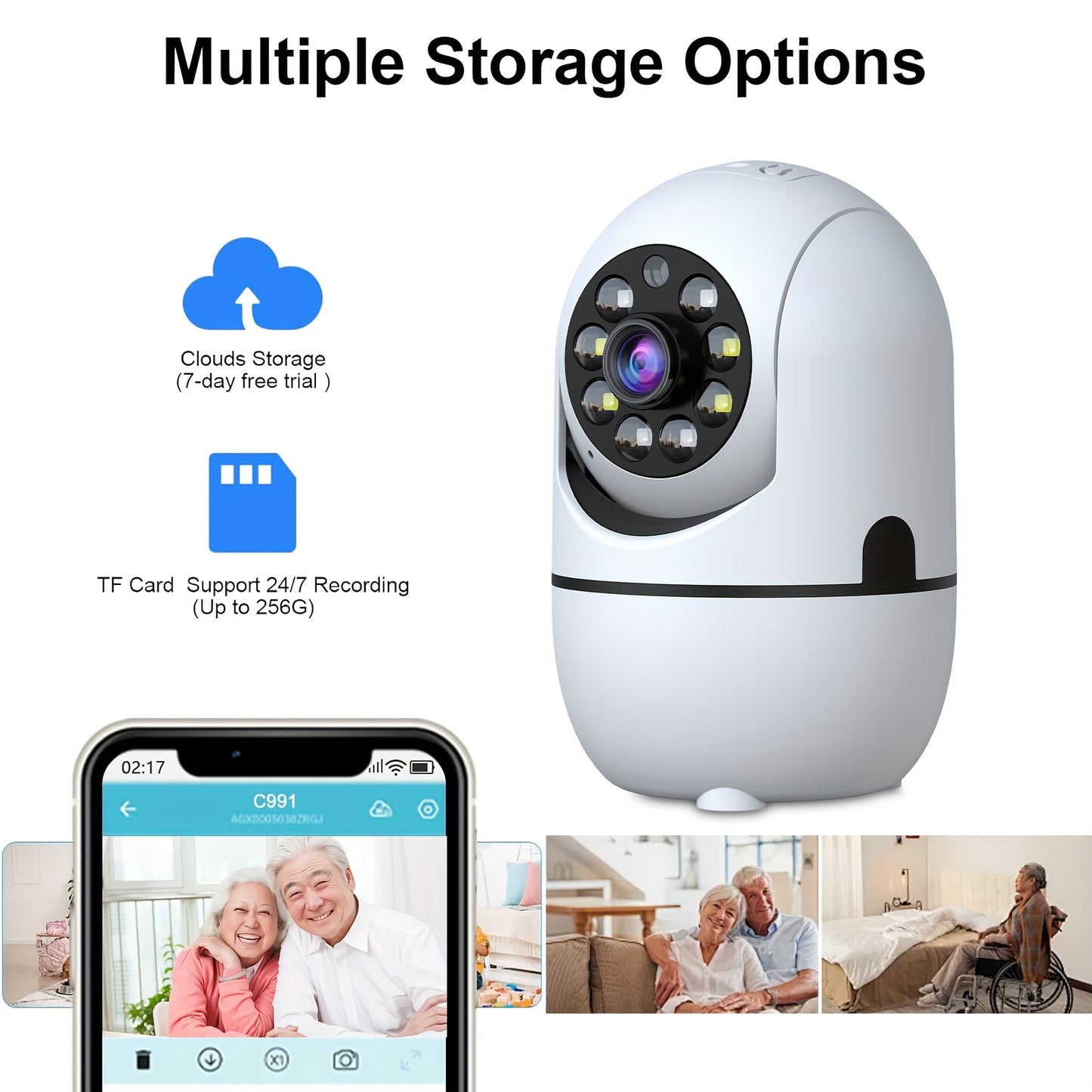 4 Pack Wireless Security Cameras With 360 Degree Rotation Alexa