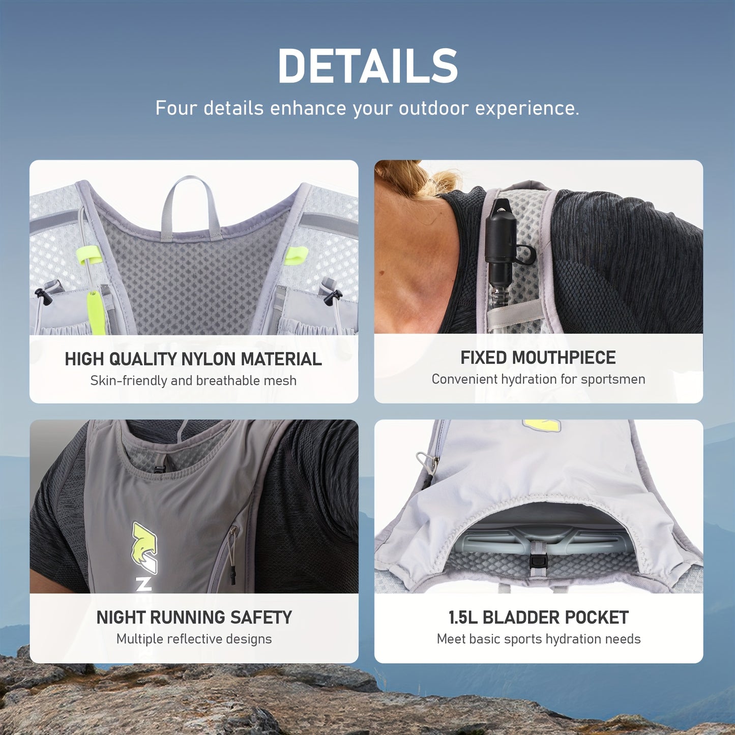 Hydration Running Vest With Water Bladder Lightweight Pack