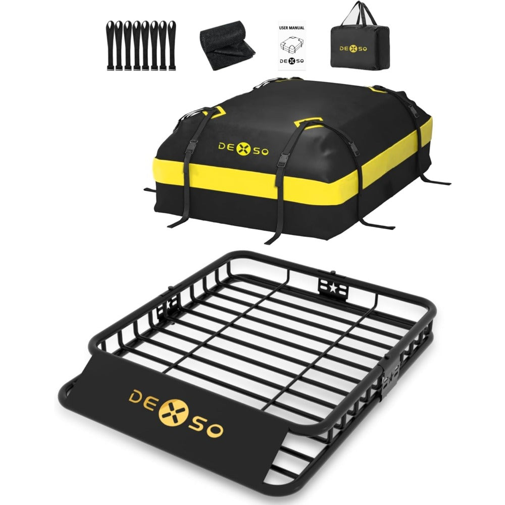 Universal Roof Rack Cargo Basket With 200 Lb Capacity