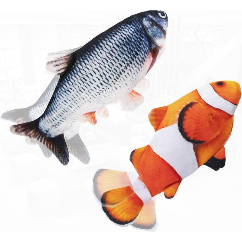 Interactive Flopping Fish Cat Toy 2 Pack Wiggle Indoor