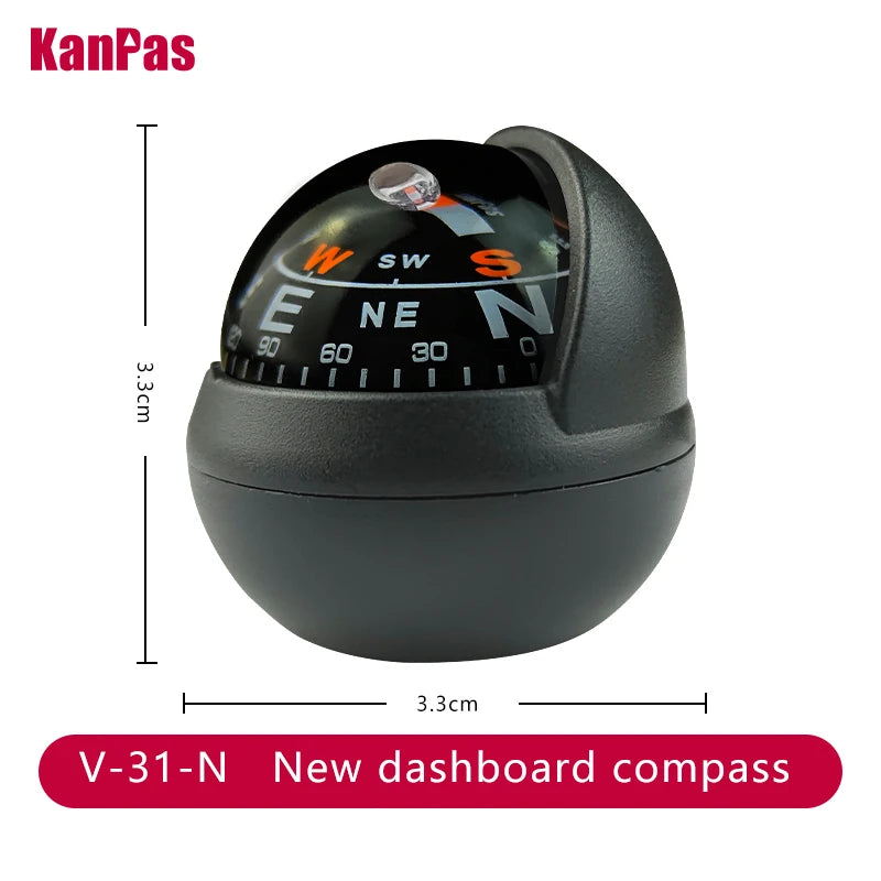 KANPAS Car Dashboard Compass Dual Dial Luminous Ball