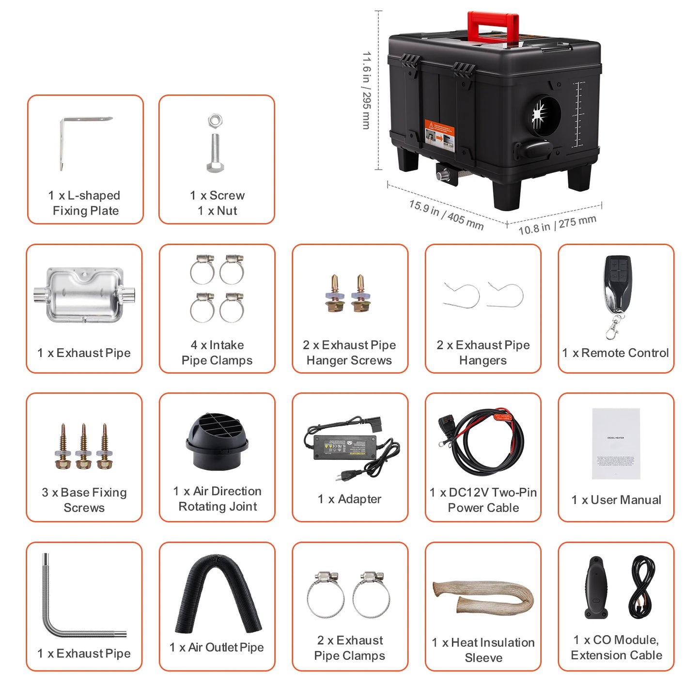 SucceBuy 8KW Diesel Car Heater With Bluetooth CO Alarm