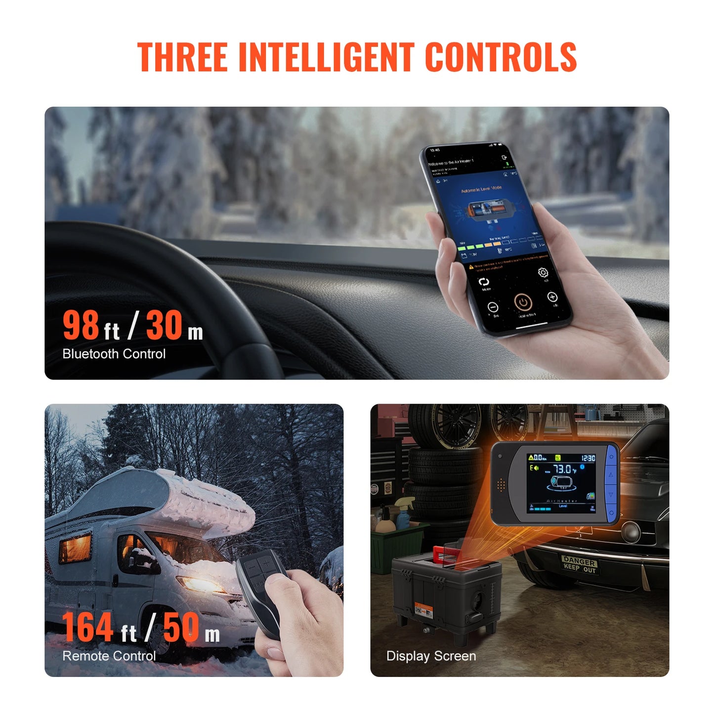 SucceBuy 8KW Diesel Car Heater With Bluetooth CO Alarm