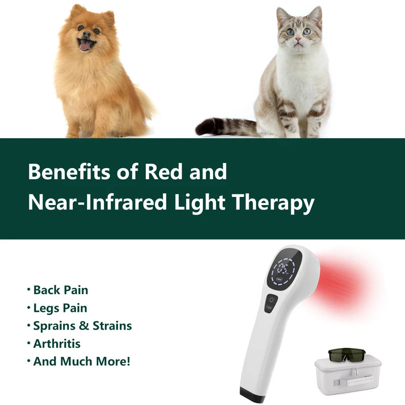 Handheld 808nm Laser Therapy for Dogs Red Light Pain Relief